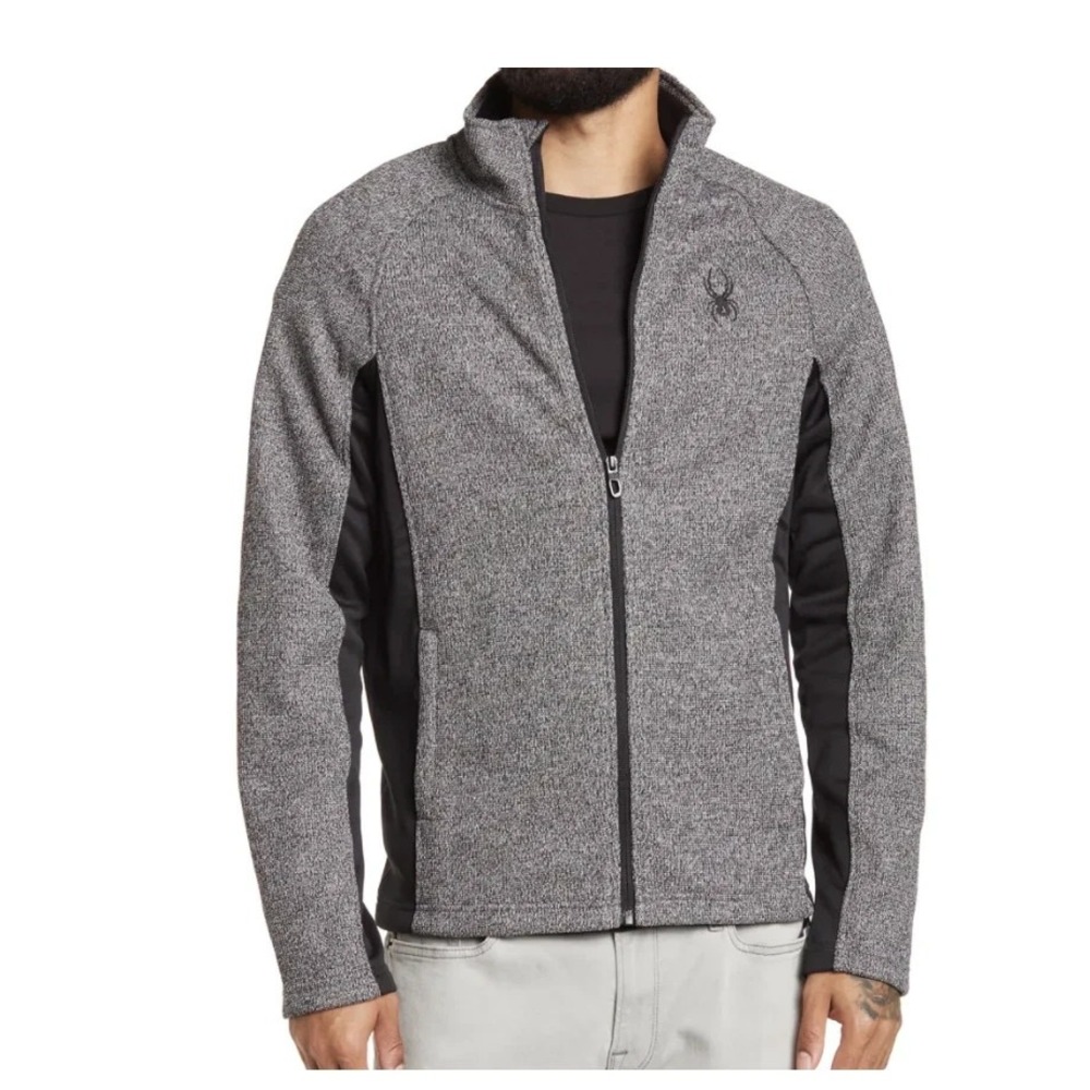 Spyder Full Zip Fleece Jacket Gray Heather Performance Outdoor‎ Men L
